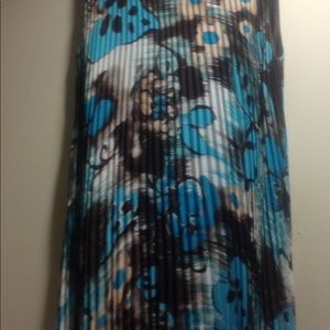 Essentials Milano dress, brown, beige, teal, white